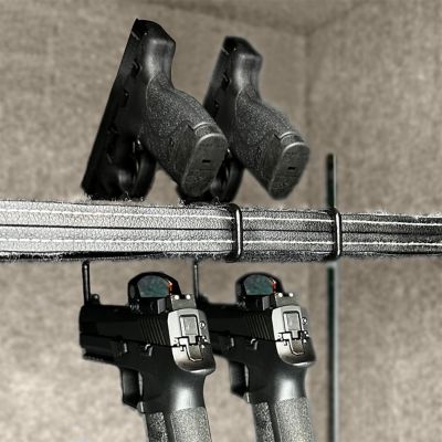 Image showing  Over-Under Handgun Hangers, 10-1/2 in. x 5 in. x 1/5 in., Black, 2-Pack