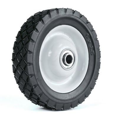 Image showing  6 x 1.5 Diamond Tread Light-Duty Steel Wheel, 1/2 in. BB, 1-3/4 in. Centered Hub