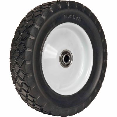 Martin Wheel 8 x 1.75 Diamond Tread Light-Duty Steel Wheel, 1/2 in. BB, 2-1/2 in. Centered Hub