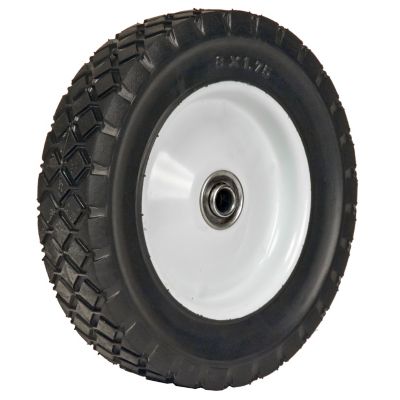 Image showing  8 x 1.75 Diamond Tread Light-Duty Steel Wheel, 1/2 in. BB, 2-1/2 in. Centered Hub