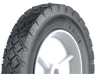 Image showing  8 x 1.75 Diamond Tread Light-Duty Plastic Wheel, 1/2 in. Bore, 1-3/8 in. Offset Hub