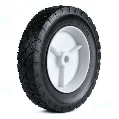 Image showing  8 x 1.75 Diamond Tread Light-Duty Plastic Wheel, 1/2 in. Bore, 1-3/8 in. Offset Hub