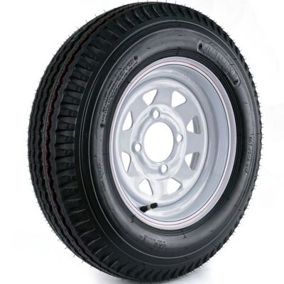 Kenda 530-12 Loadstar Trailer Tire and 4-Hole Custom Spoke Wheel, 4/4