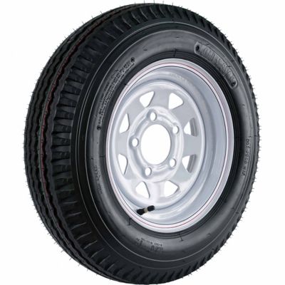 Kenda 530-12 LRB Loadstar Trailer Tire and 5-Hole Custom Spoke Wheel, DM452C-5C-I