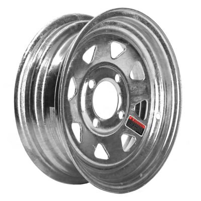 Image showing  12x4 4-Hole Galvanized Steel Trailer Wheel
