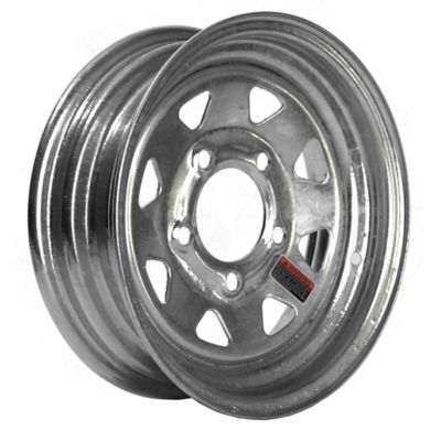 Image showing  12 x 4 5-Hole Galvanized Steel Trailer Wheel