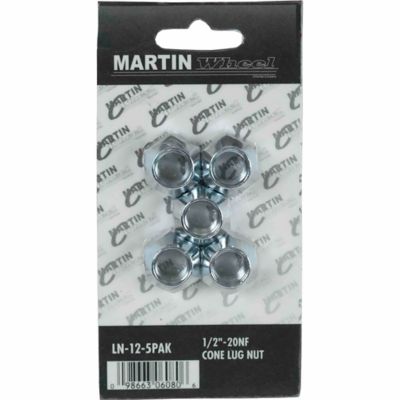 Martin Wheel 1/2-20 Trailer Hub Lug Nuts, 5-Pack