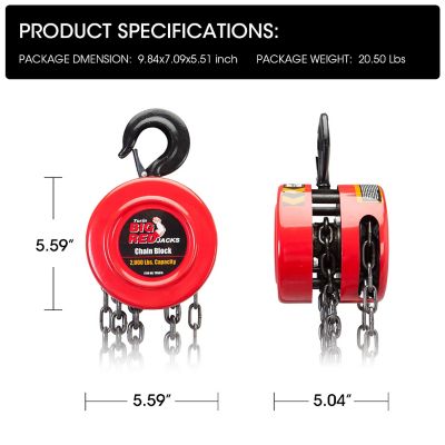 Image showing  1 Ton Big Red Chain Block