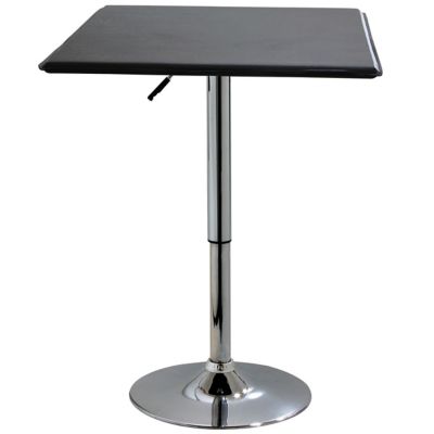 AmeriHome Square Classic Bistro Table, Black, 200 lb. Capacity, 25 in. Table Top, 26-36 in. Adjustable Table Height