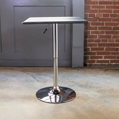 Image showing  Square Adjustable-Height Classic Bistro Table, 26-36 in., Black