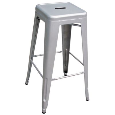 Image showing  Loft Metal Bar Stools, 30 in., Silver, 4-Pack