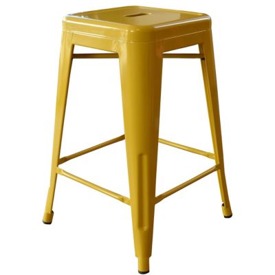 Image showing  Metal Bar Stools, 24 in., Gold, 2-Pack