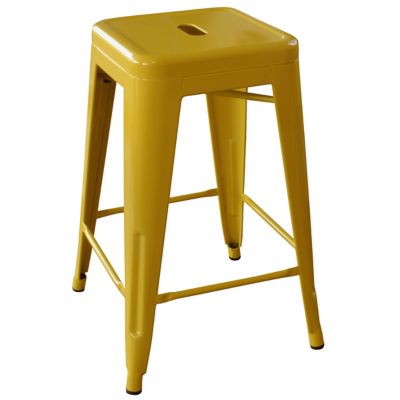 Image showing  Metal Bar Stools, 24 in., Gold, 2-Pack