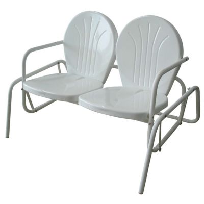 Buffalo Tools Double Seat Porch Patio Glider Chair, 48-3/4 in. x 33-1/4 in. x 31-3/4 in., 400 lb. Capacity