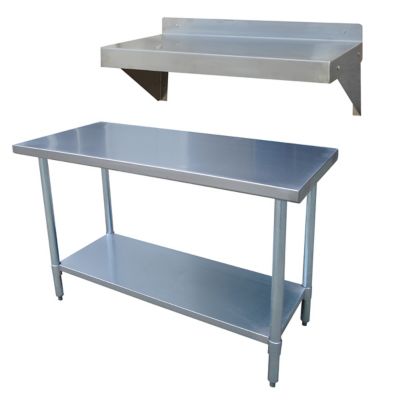 Sportsman Series 48 in. x 24 in. x 35 in. Stainless Steel Work Table and Shelf Set