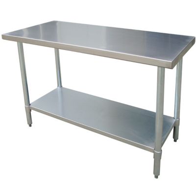 Image showing  48 in. x 24 in. x 35 in. Stainless Steel Work Table and Shelf Set