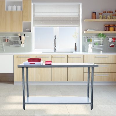 Image showing  24 in. x 60 in. Stainless Steel Work Table