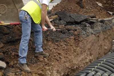 Image showing  49 in. Fiberglass Handle Super Socket Digging Shovel