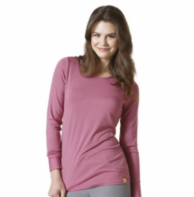 WonderWink Womens Long Sleeve Striped Tee WonderWink Womens Long Sleeve Striped Tee