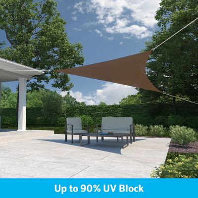 Image showing  11 ft. 10 in. Ready-to-Hang Triangle Shade Sail, Mocha