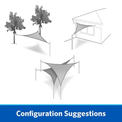 Image showing 5 th Coolaroo 11 ft. 10 in. Ready-to-Hang Triangle Shade Sail, Mocha