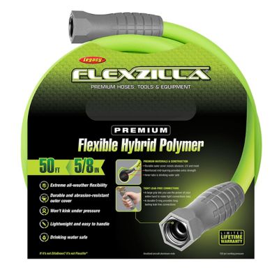 Image showing  5/8 in. x 50 ft. Garden Hose with Ergonomic Female Grip, 3/4 in. - 11/2 GHT Fittings