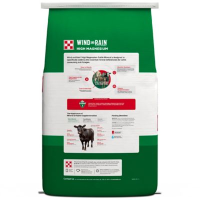 Purina Wind and Rain High Magnesium 4 Complete Cattle Mineral Feed, 50 lb. Bag