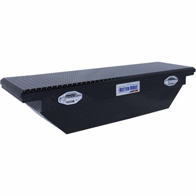 Better Built 63 in. Crossover Single-Lid LO-PRO Truck Saddle Tool Box, Black, Wedge