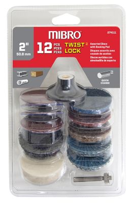 Image showing  2 in. Twist Lock Assorted Discs with Backing Pad Set, 12-Pack