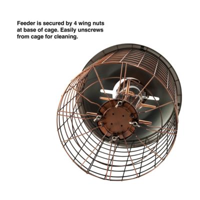 Image showing  1.25 lb. 6-Port Brushed Copper Caged Seed Bird Feeder