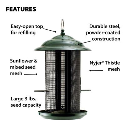 Image showing  3 lb. Combination Nyjer/Mixed Seed Mesh Hanging Bird Feeder