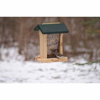 Image showing  Deluxe Cedar Bird Feeder with Green Roof, 4.75 lb. Capacity