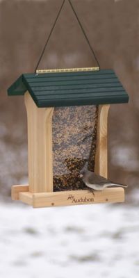 Image showing  Deluxe Cedar Bird Feeder with Green Roof, 4.75 lb. Capacity