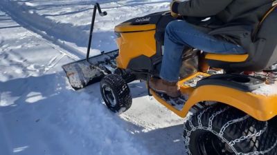 Image showing 6 th Cub Cadet 46 in. Steel Snow Blade Attachment for Troy-Bilt, Bolens, Yard Machines, Huskee and MTD Riding Mowers (2001 and Up)