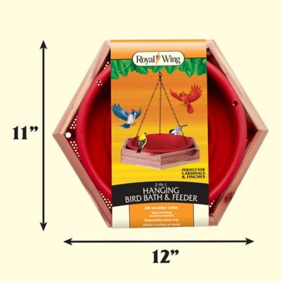 Image showing  4 lb. Cedar Hanging 2-in-1 Bird Bath and Feeder