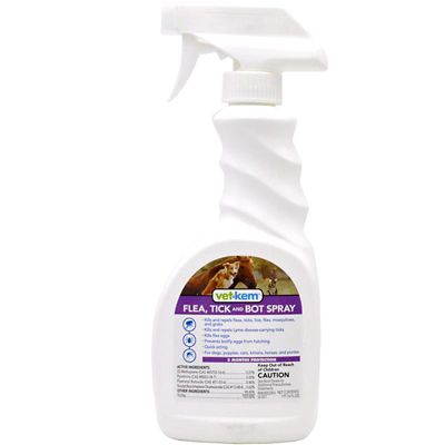 Vet-Kem Flea, Tick and Bot Spray for Cats, Dogs and Horses, 16 oz.