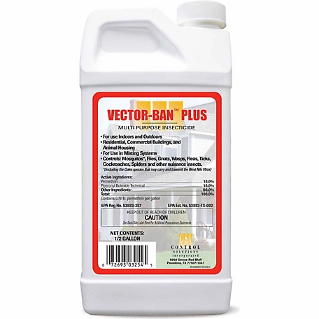 Control Solutions Inc. Vector Ban Plus Multi-Purpose Livestock Insecticide, 0.5 gal., Permethrin and Piperonyl Butoxide