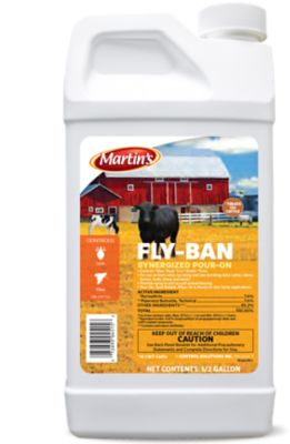 Martin's Fly-Ban Synergized Pour-On Livestock Insecticide, 0.5 gal.