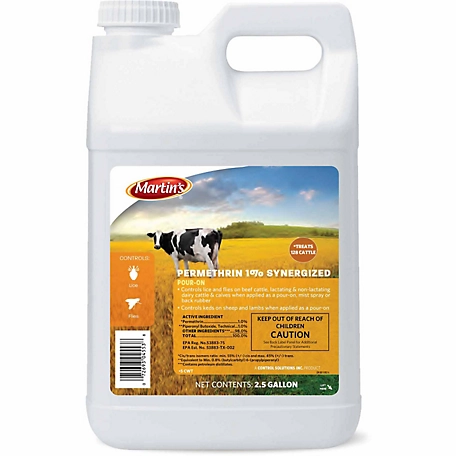 Martin's Permethrin 1% Synergized Pour-On Livestock Insecticide, 2.5 gal.