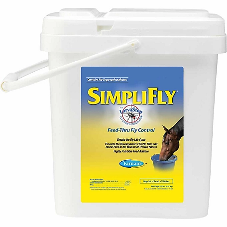 Farnam SimpliFly Feed-Thru Fly Control with LarvaStop Fly Growth Regulator Livestock Supplement, 20 lb.