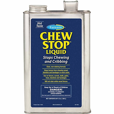 Farnam Chew Stop Liquid Chewing/Cribbing Deterrent for Horses, 64 oz.