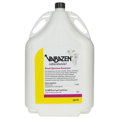 Zoetis Valbazen (Albendazole) Livestock Dewormer Suspension, 5 L