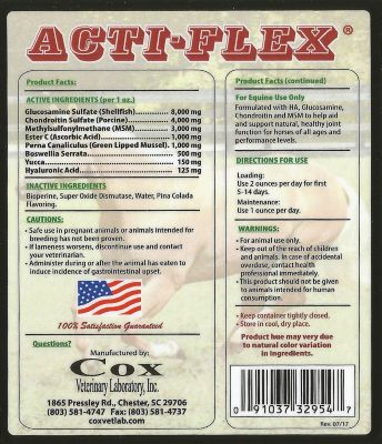 Image showing  Acti Flex 4000 Liquid Joint Horse Supplement, 1 gal.