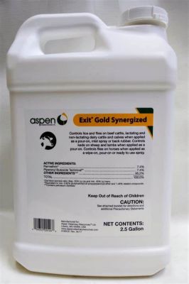 Aspen Veterinary Resources Animal Health International Exit Gold Synergized Pour-On Livestock Insect Control, 2.5 gal.