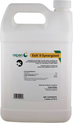 Aspen Veterinary Resources Exit II Permethrin 1.0% Synergized Pour-On Livestock Insect Control, 1 gal.