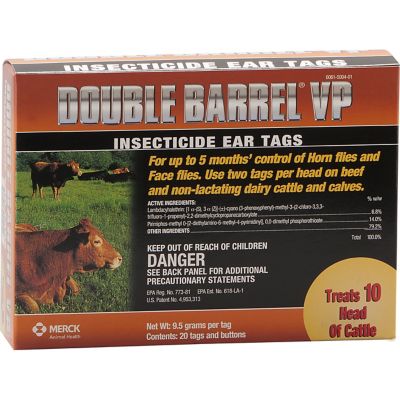 Merck Double Barrel VP Insecticide Ear Tags, 20-Pack