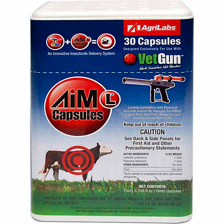 VetGun VetCaps 150 Aim-A GelCaps Cattle Insecticide 150 count Abamectin MPN621 
