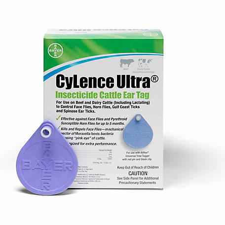 Bayer Cylence Ultra Insecticide Cattle Ear Tags, 20-Pack