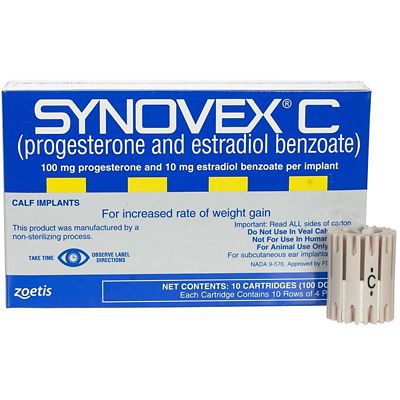 Zoetis Synovex C Cattle Growth Implants, 100-Pack