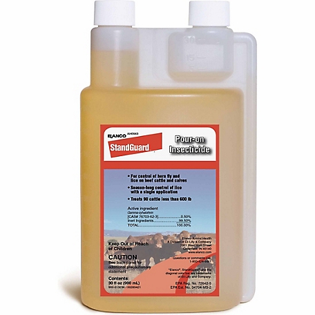 Elanco Standguard Pour-On Livestock Insecticide, 900 mL